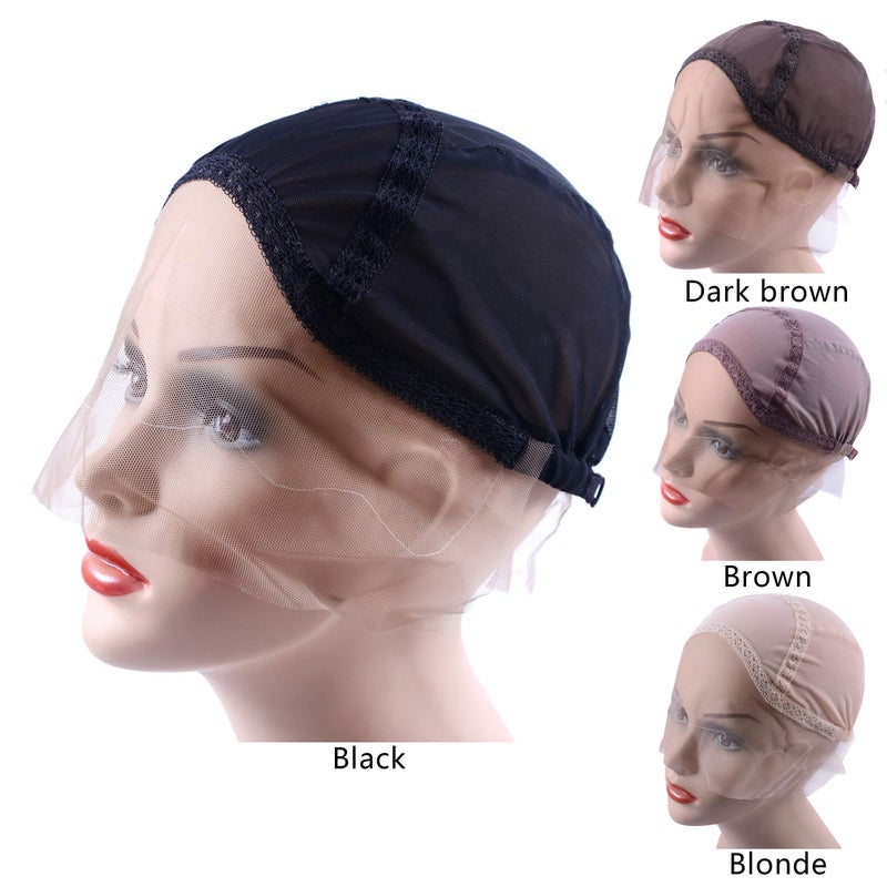 YANTAISIYU Lace Front Wig Cap for Making Wigs with Adjustable Strap Glueless Weaving Wig Caps Swiss Lace Hairnet (Black S 52 cm) - Image 2
